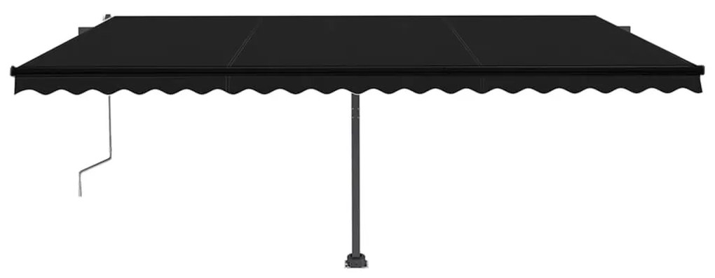 Toldo automático com LED e sensor de vento 500x350 cm antracite