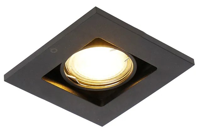 Conjunto de 3 focos embutidos modernos pretos ajustáveis - Qure Moderno,Design