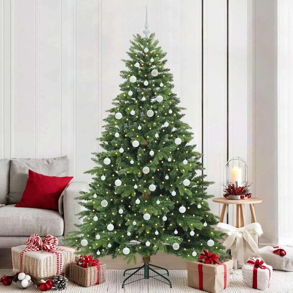vidaXL Árvore de Natal Artificial com 300 LEDs Verde 210 cm PE e PVC