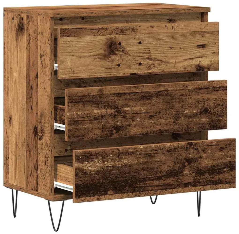 Sideboard vidaXL com Gavetas Madeira Velha 60x35x70 cm Madeira Engenha