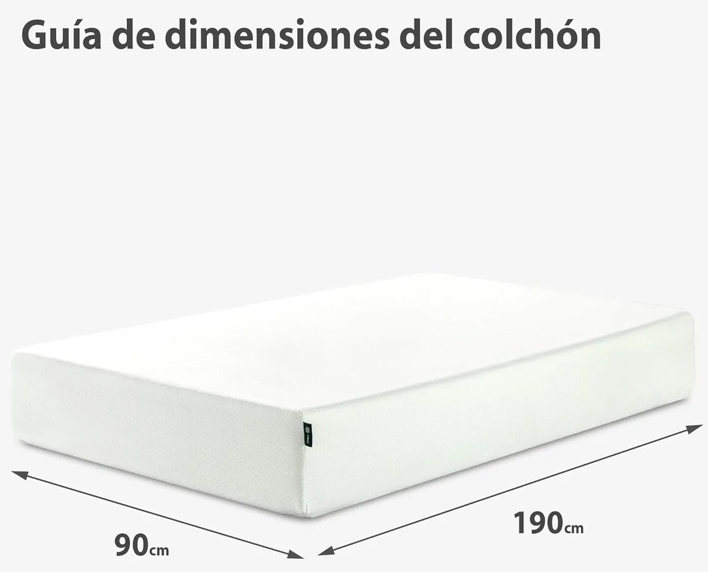 Colchão Viscoelástico Zinus com Chá Verde – Várias Medidas  – 7 Zonas