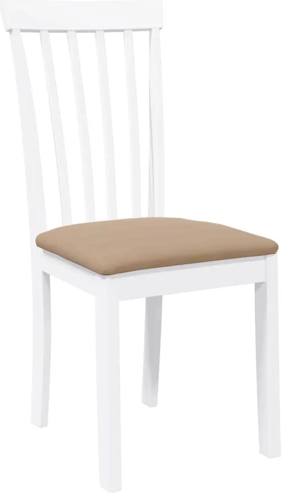 Cadeiras de jantar com almofadões 2 pcs madeira maciça branco