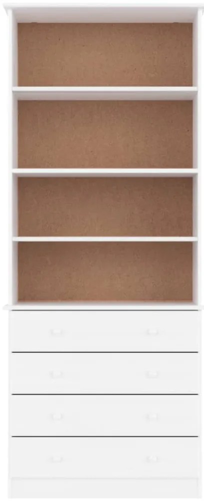 Estante c/ gavetas ALTA 77x35x186,5 cm pinho maciço branco
