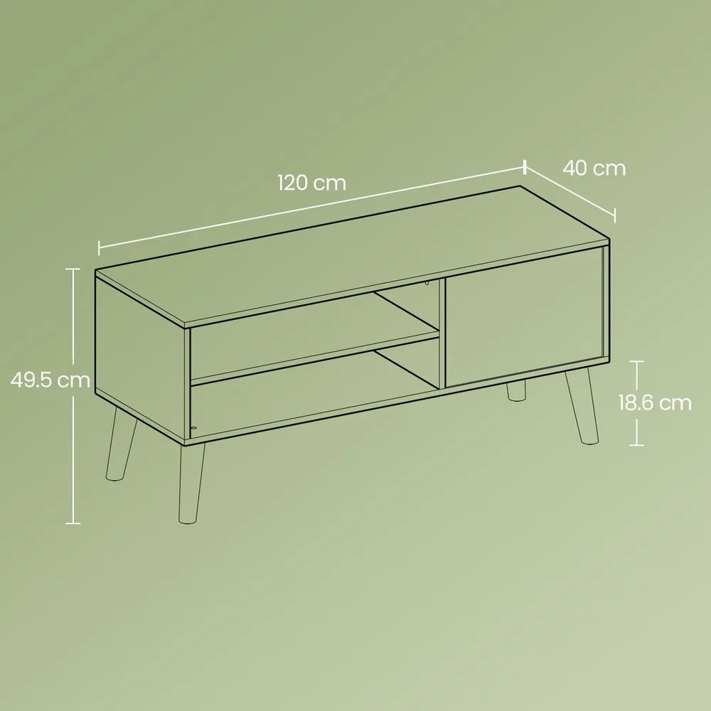 Móvel de TV baixo 120 x 40 x 49 cm branco