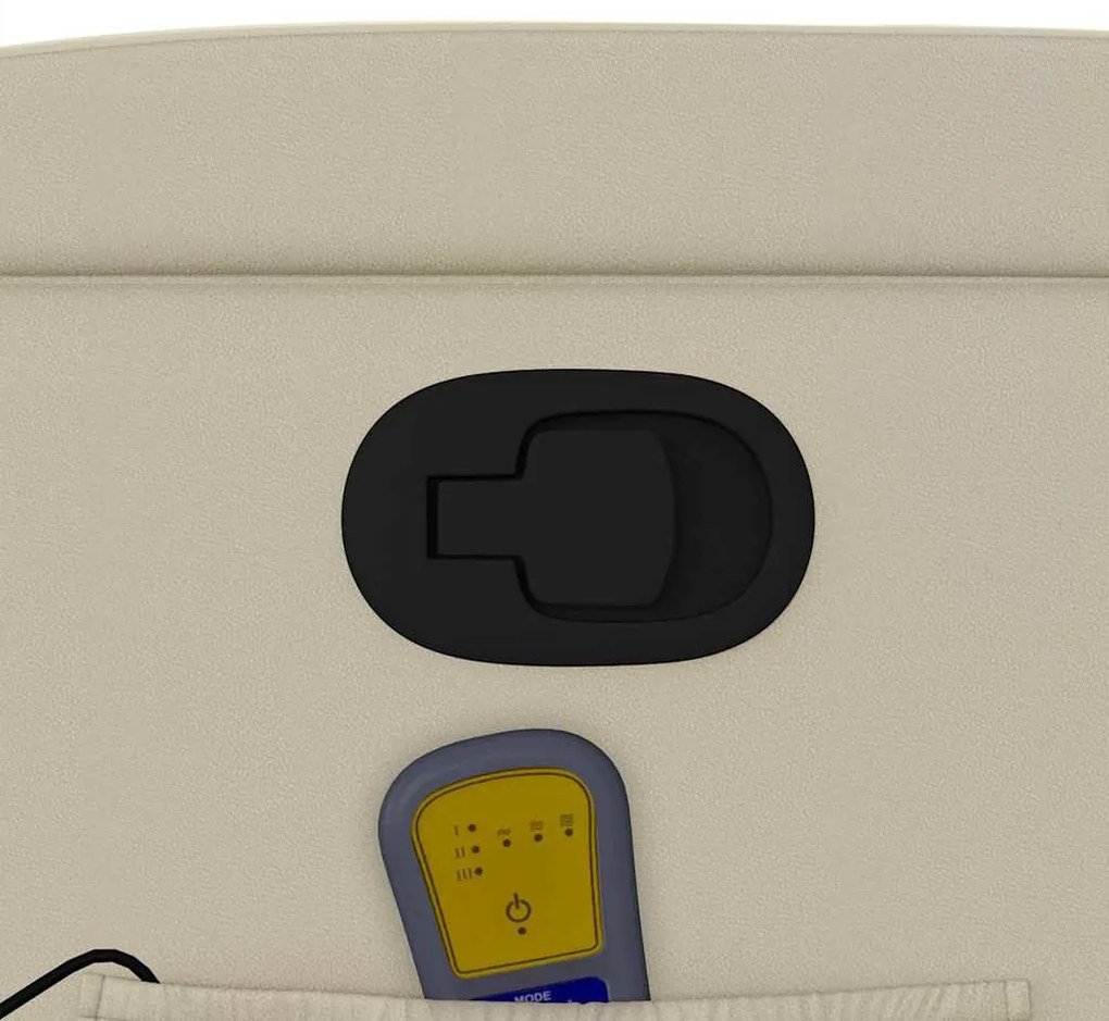 Poltrona de massagens reclinável couro artificial cor creme