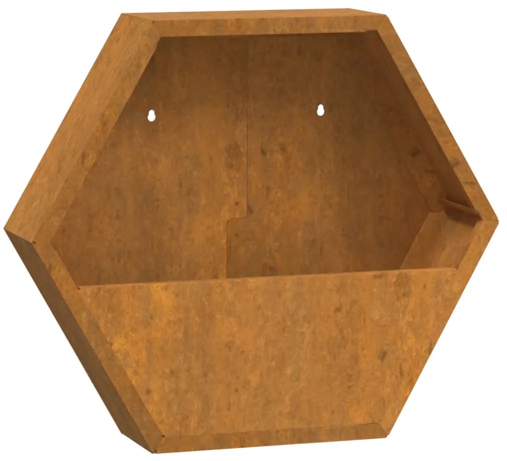 Vasos/floreiras de parede 2 pcs aço corten cor enferrujado