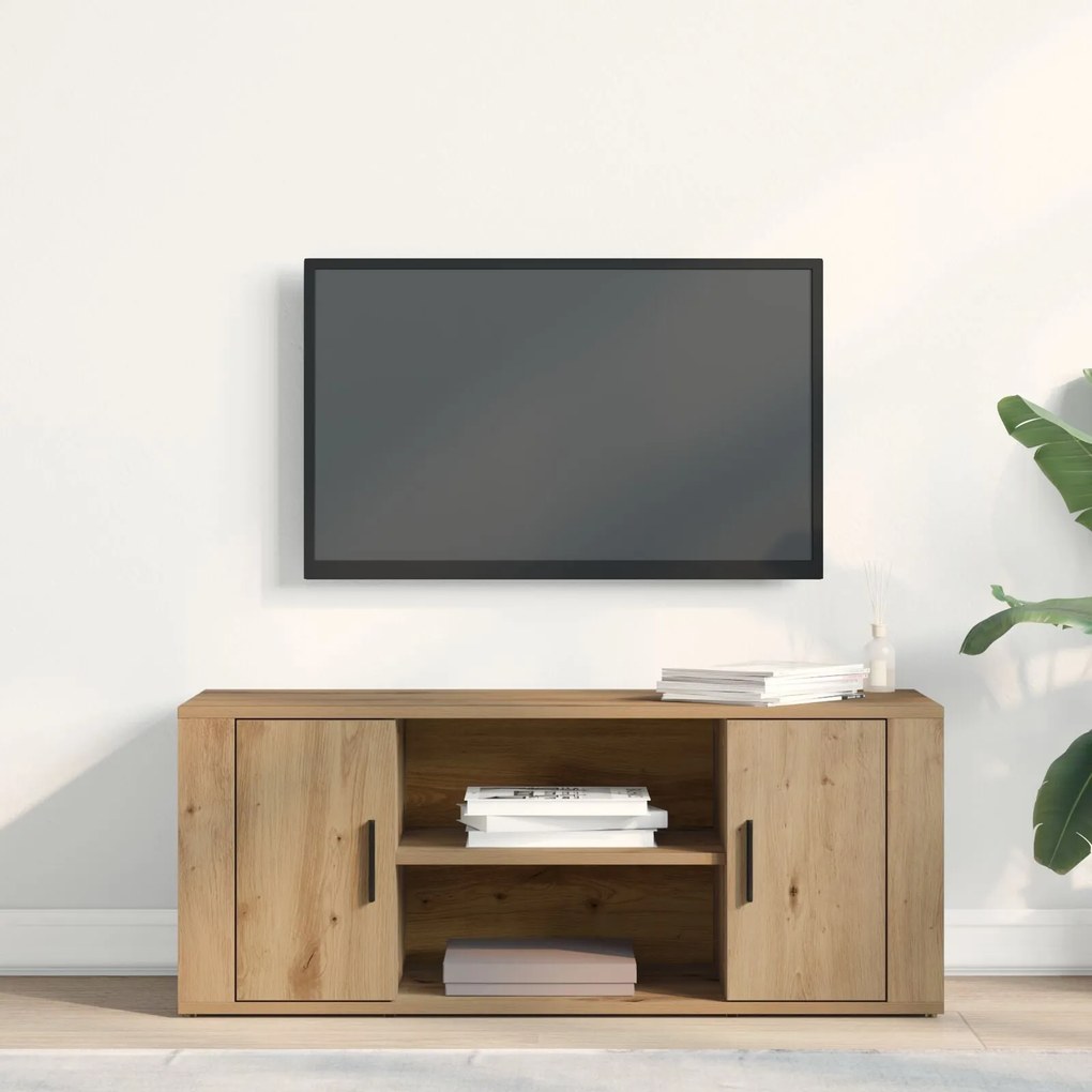 Armário de TV vidaXL Carvalho Artisan 100x35x40 cm Madeira engenheirad