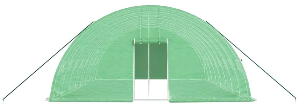 Estufa com estrutura de aço 48 m² 8x6x2,85 m verde