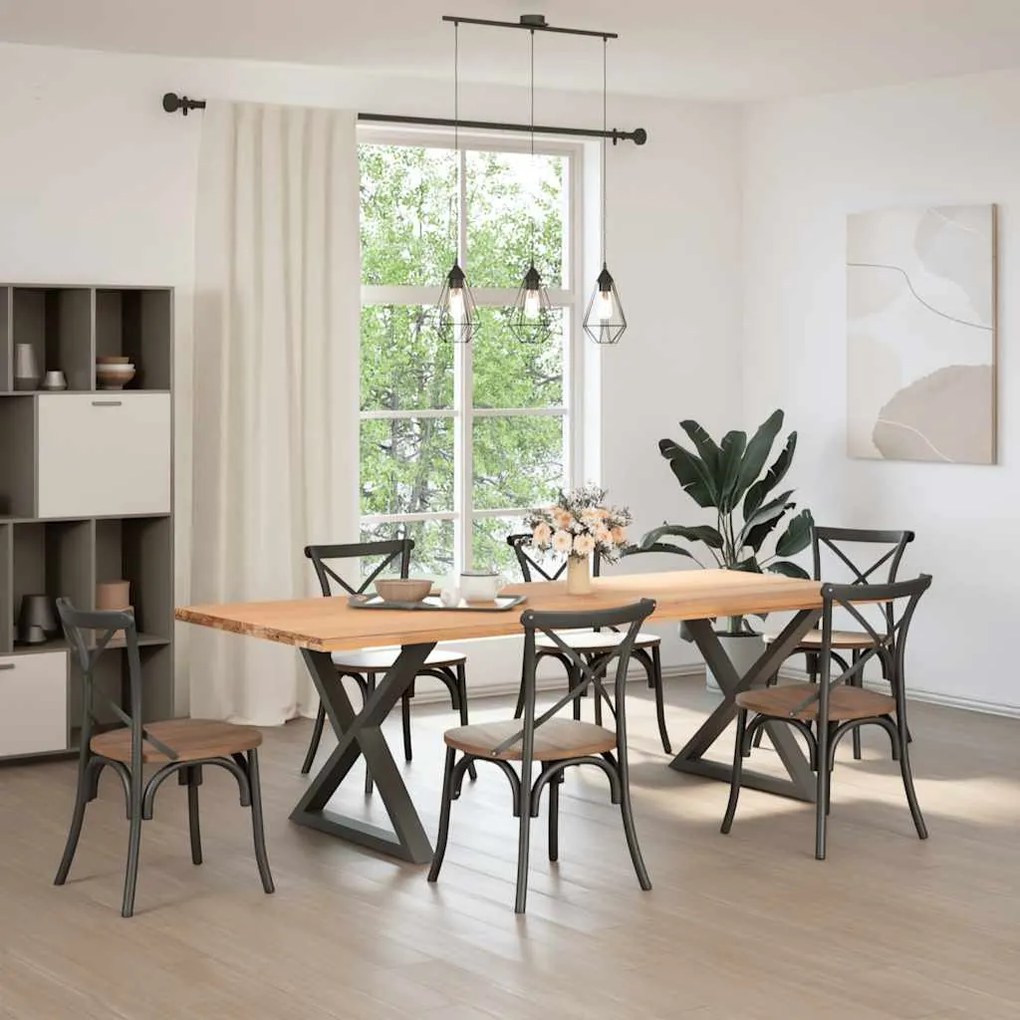 Pés para mesa de jantar 2 peças antracite 90x(72-73,3) cm aço
