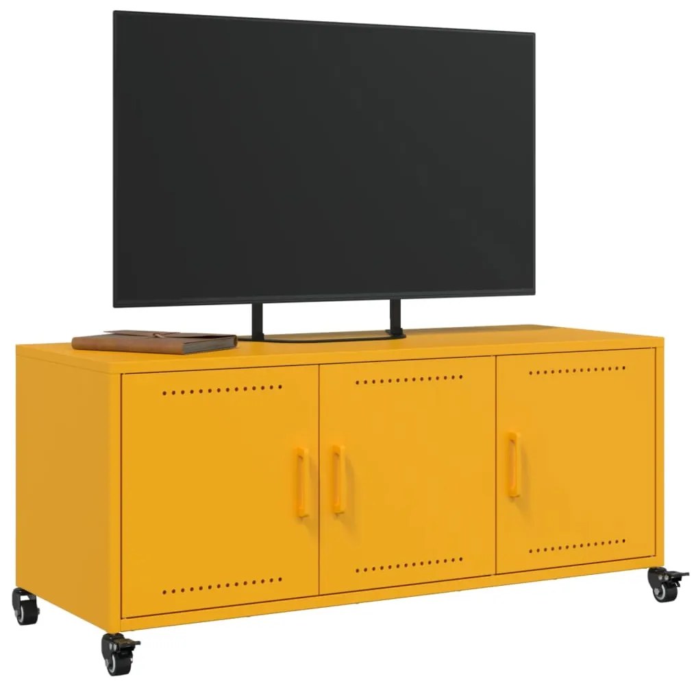 Móvel TV 100,5x39x43,5 cm aço laminado a frio amarelo mostarda