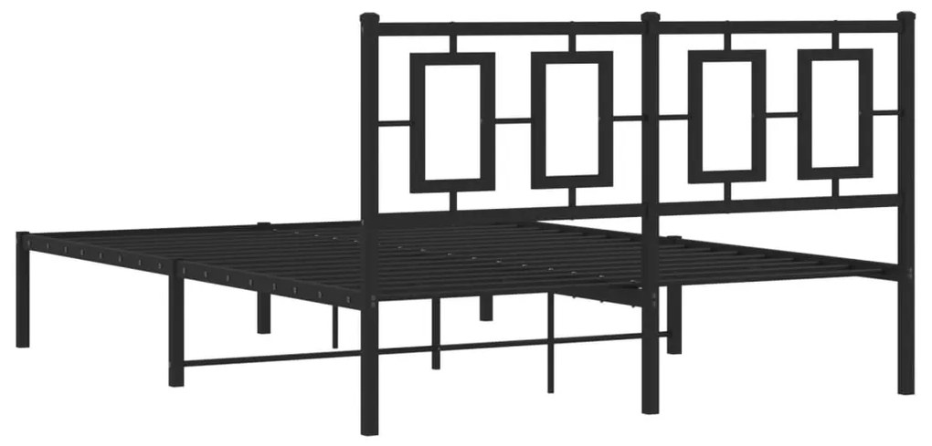 Estrutura de cama com cabeceira 140x190 cm metal preto