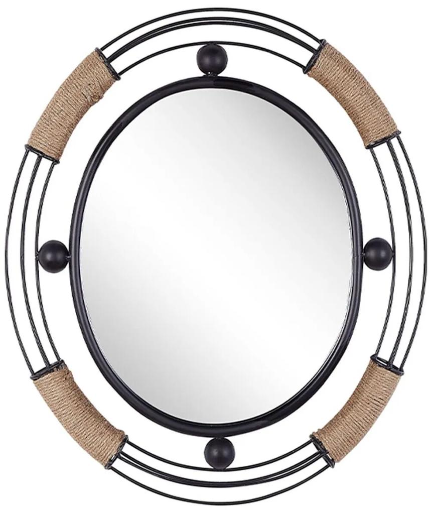 Espelho de parede em metal preto 55 x 50 cm MOULINAS Beliani