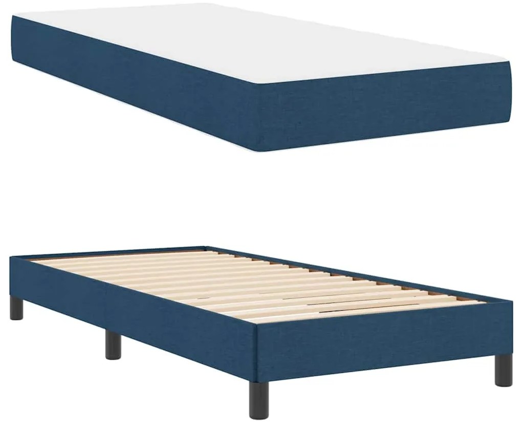 Cama Box Outros Azul 90 x 190 cm tecido