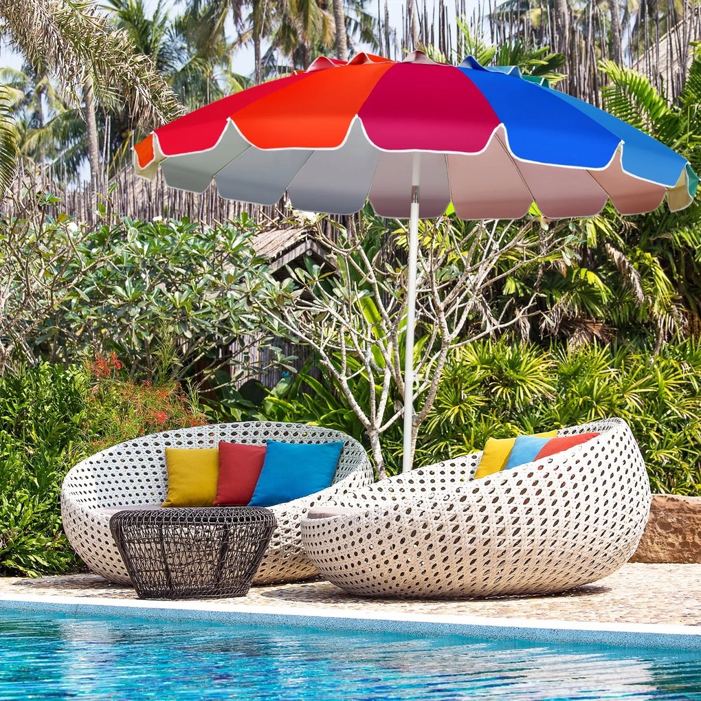 Guarda-Sol de Praia Ílhavo com Proteção Solar UPF50+ – 2,2x2,45 m – In