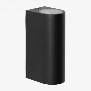 Aplique De Parede Para Exterior Em Alumínio Com 2 Pontos De Luz Pevot Design Preto - Sklum