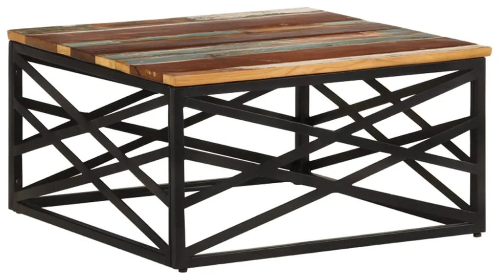 Mesa de centro 68x68x35 cm madeira recuperada maciça