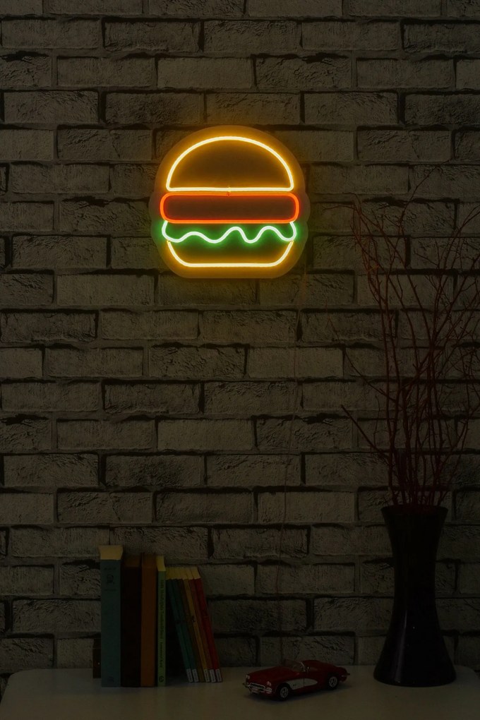 Iluminação LED Decorativa Hamburger – Multicolor – 28 x 27 x 2 cm