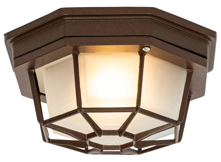 Luminária de teto rústica castanho ferrugem 21,3 cm IP44 - Bri Rústico