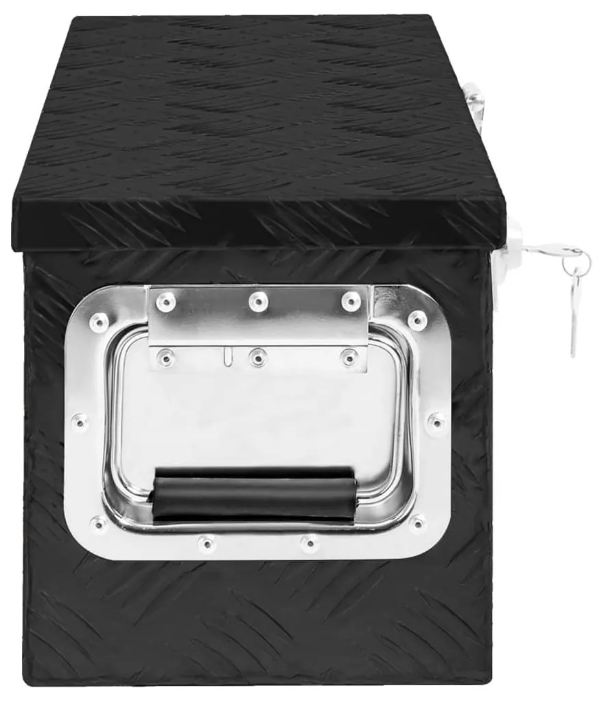 Caixa de arrumação 60x23,5x23 cm alumínio preto