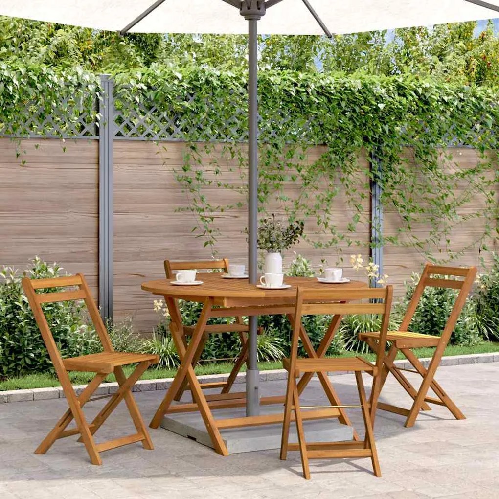 vidaXL Mesa de jardim dobrável 110 cm madeira de acácia maciça