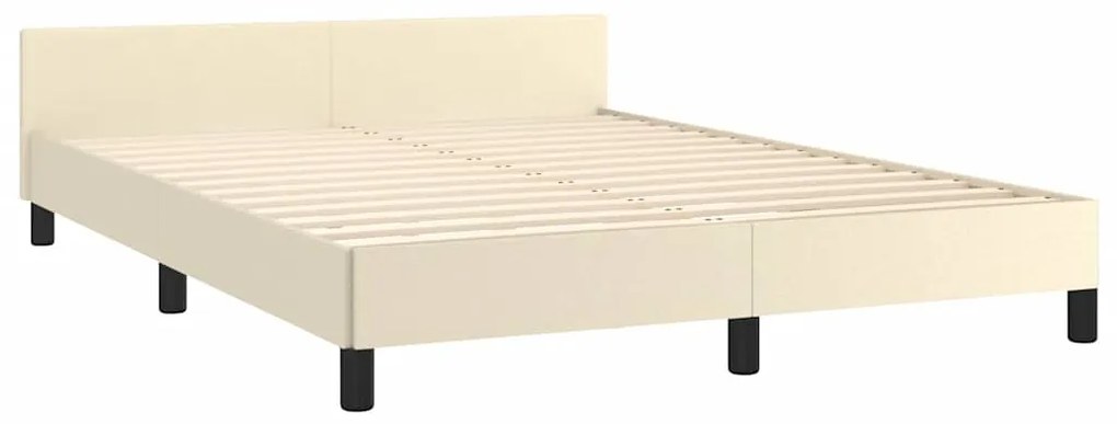 Estrutura cama c/ cabeceira sem colchão 140x200 cm creme
