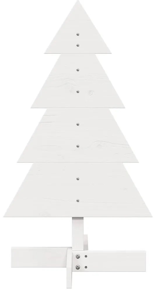 Árvore Natal decorativa 80 cm madeira de pinho maciça branco