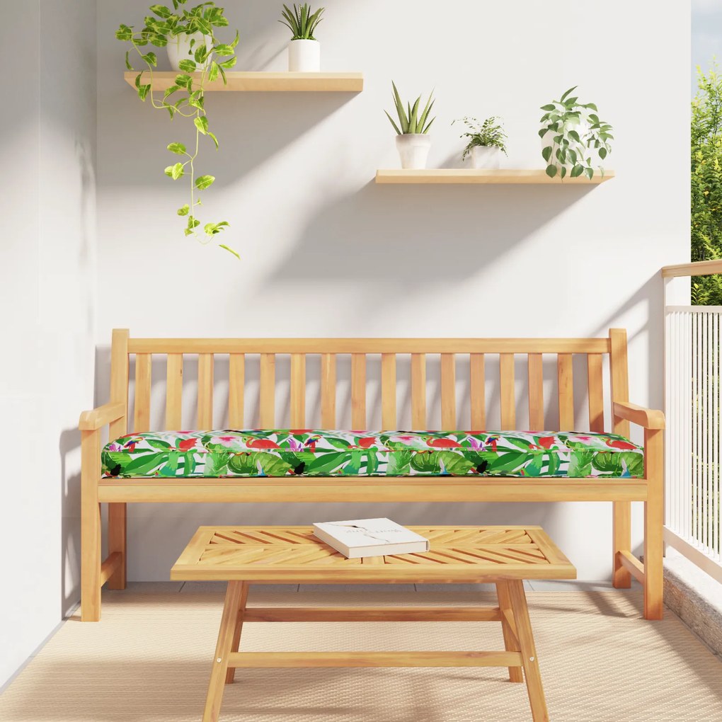 vidaXL Almofadas de Palete para Banco 2 pcs Selva Tropical 180x40x8 cm Tecido Oxford