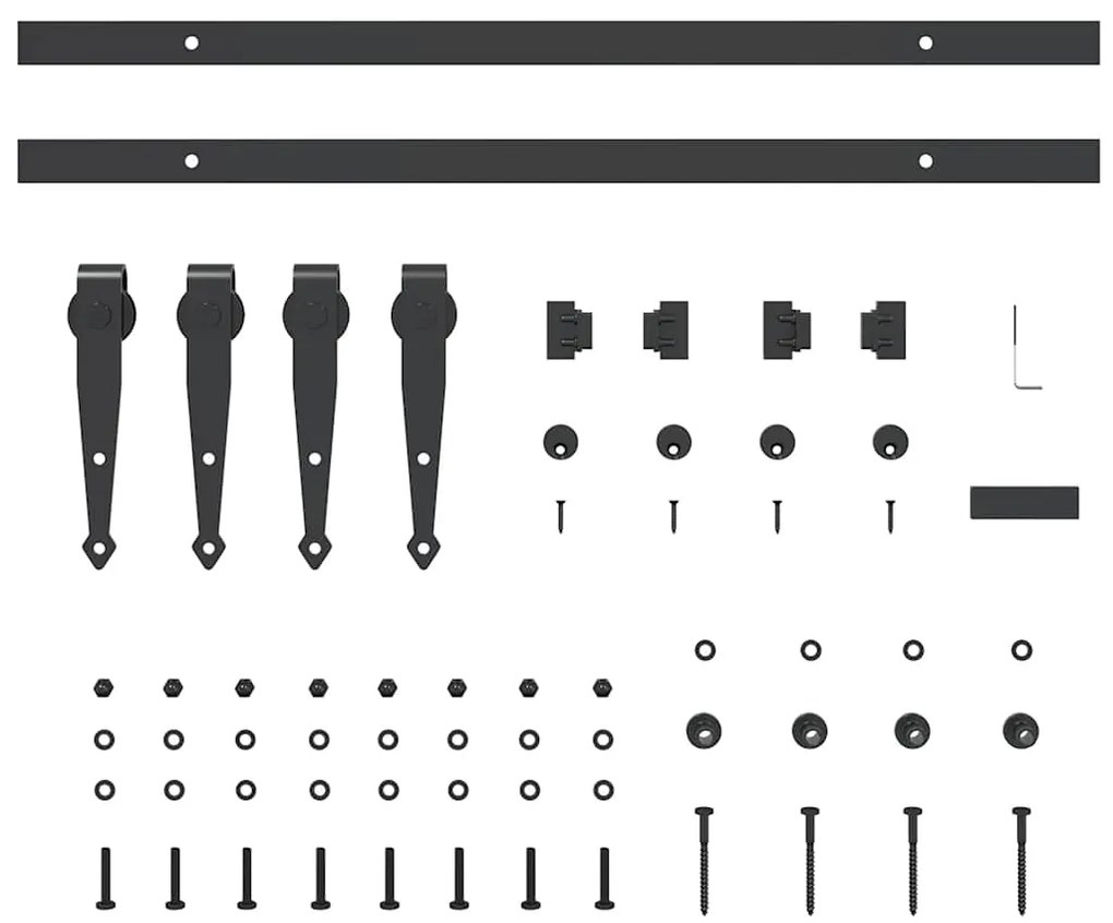 Kit p/ porta de armário deslizante 122 cm aço carbono