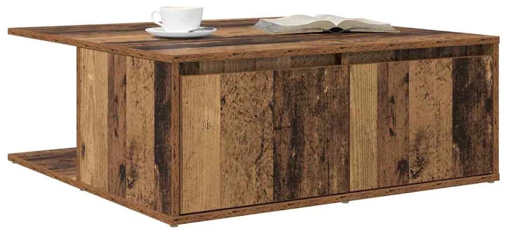 Mesa de centro com gaveta com armazenamento Madeira antiga 80 x 80 x 3