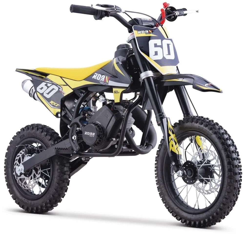 MINI MOTO PARA CRIANÇAS MINICROSS gasolina 60cc Roan RXT 12"/10" Amarela