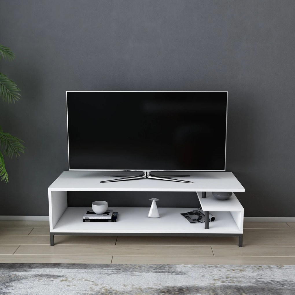 Móvel TV Reilly – Preto/Branco – 120x44,6x37,6 cm