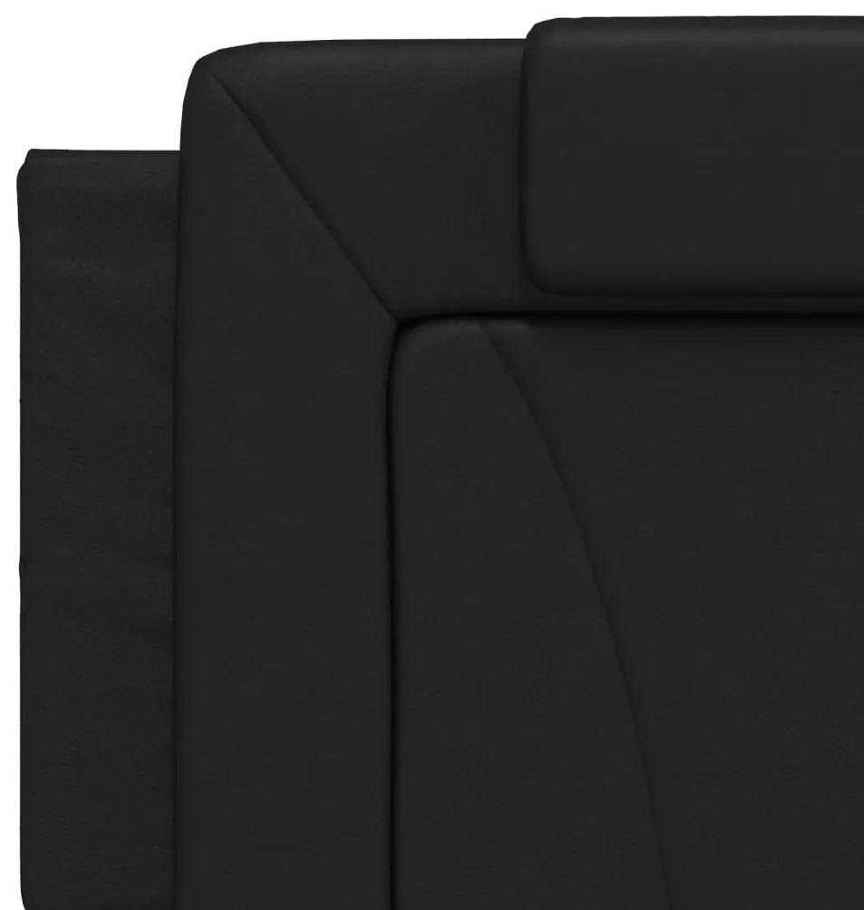 Cama com colchão 160x200 cm couro artificial preto