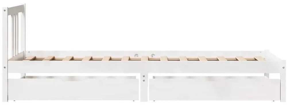 Cama sem colchão 90x200 cm madeira de pinho maciça branco
