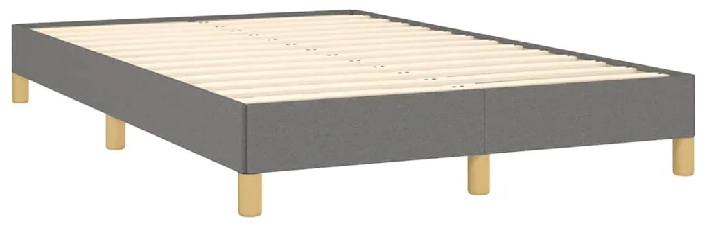 Cama box spring c/ colchão e LED 120x190 cm tecido cinza-escuro