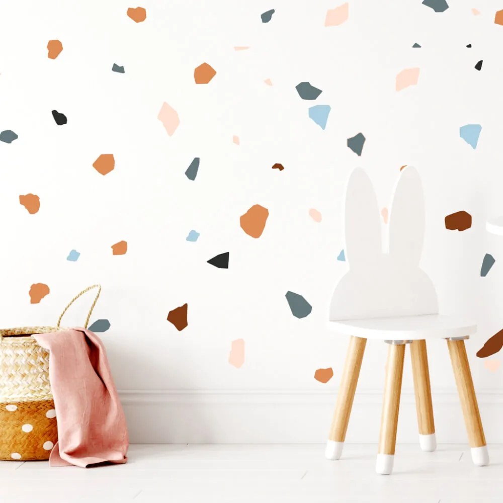 Autocolante colorido para parede – Manchas de terrazzo