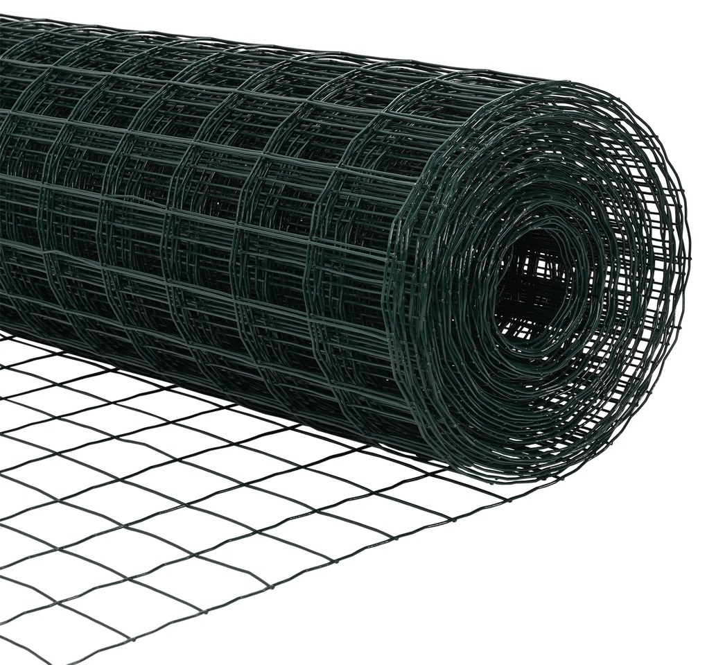 Cerca Euro com 13 Posts 0.4x25 m Aço Galvanizado Verde