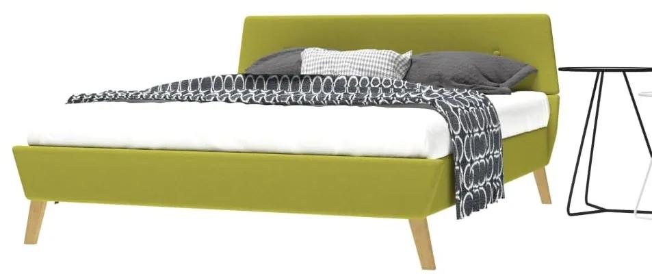 Estrutura de cama em tecido verde 140x200 cm