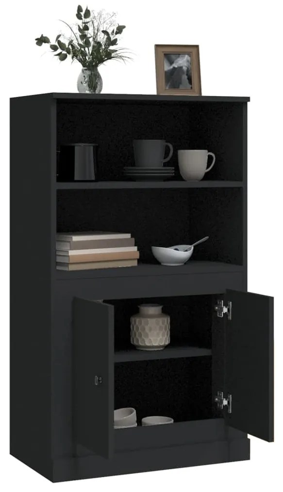Armário alto derivados de madeira 60x35,5x103,5 cm preto