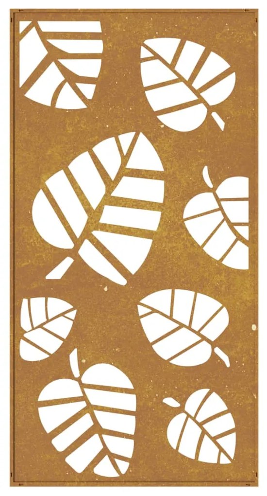Decoração p/ muro de jardim 105x55 cm aço corten design folhas