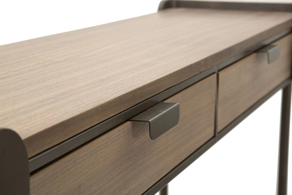 MESA CONSOLA TORONTO CINZENTO E CASTANHO 120X31X72 CM