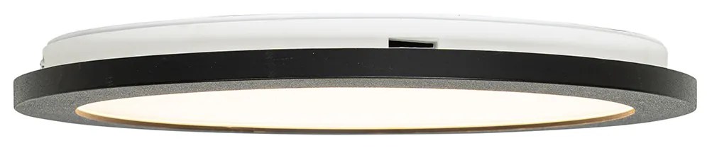 Candeeiro de teto moderno preto 30 cm com LED IP44 - Steve Moderno