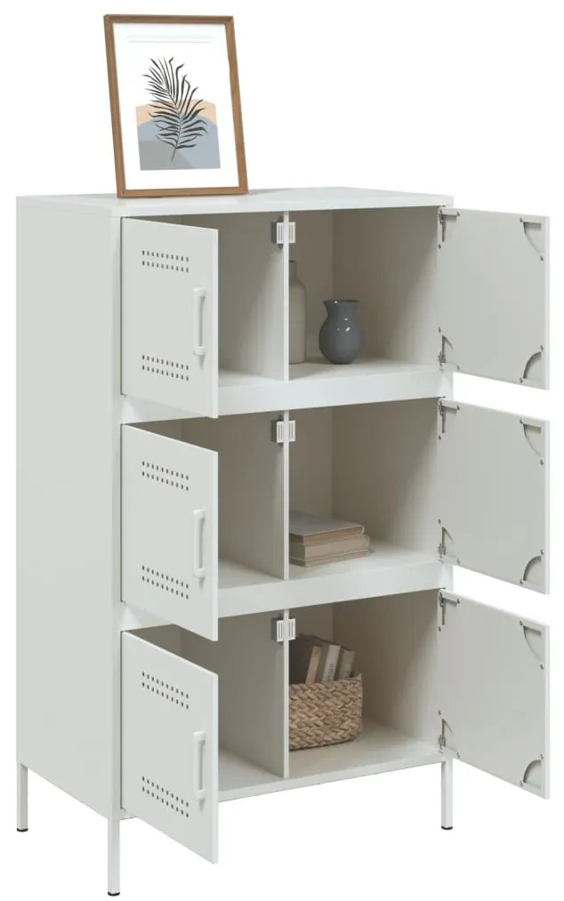 Aparador alto 68x39x113 cm aço branco