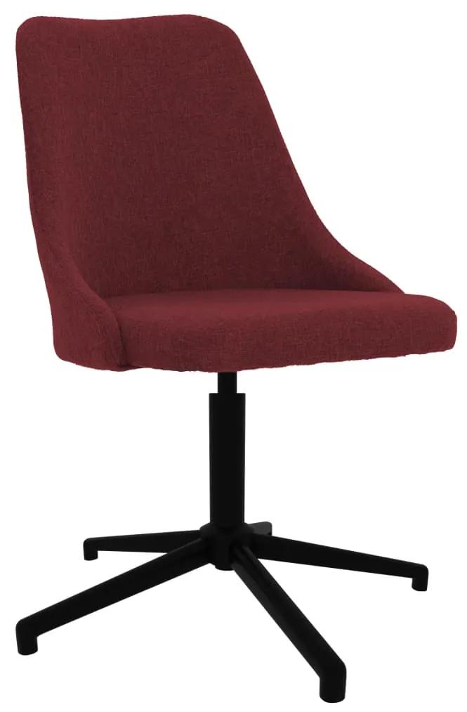330899 vidaXL Cadeira de jantar giratória tecido vermelho tinto