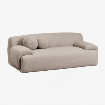 Sofá De 2 Lugares Estofado Shirina Tecido Bouclé Castanho Moka - Sklum