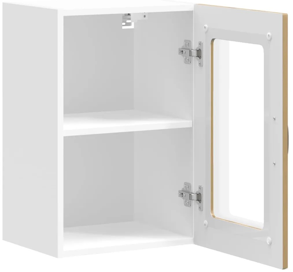 Armário de parede cozinha porta vidro Kalmar carvalho artesanal