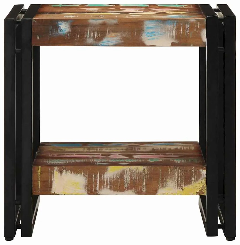 Mesa de Café Multicolorida 40x50x38 cm em Madeira Recuperada