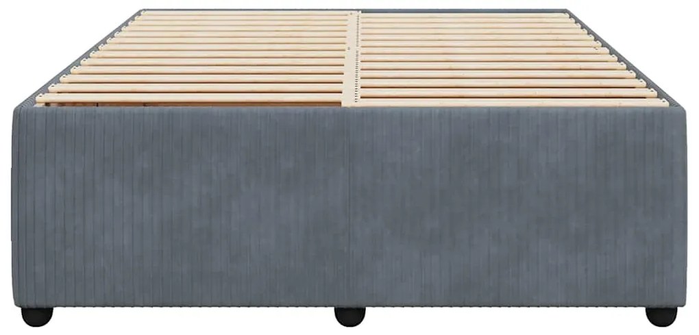 Estrutura de cama sem colchão 160x200 cm veludo cinzento-escuro