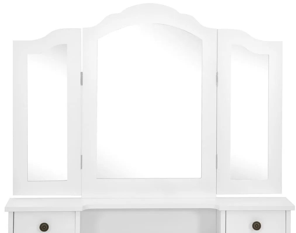 Conj. toucador com banco 80x69x141 cm madeira paulownia branco