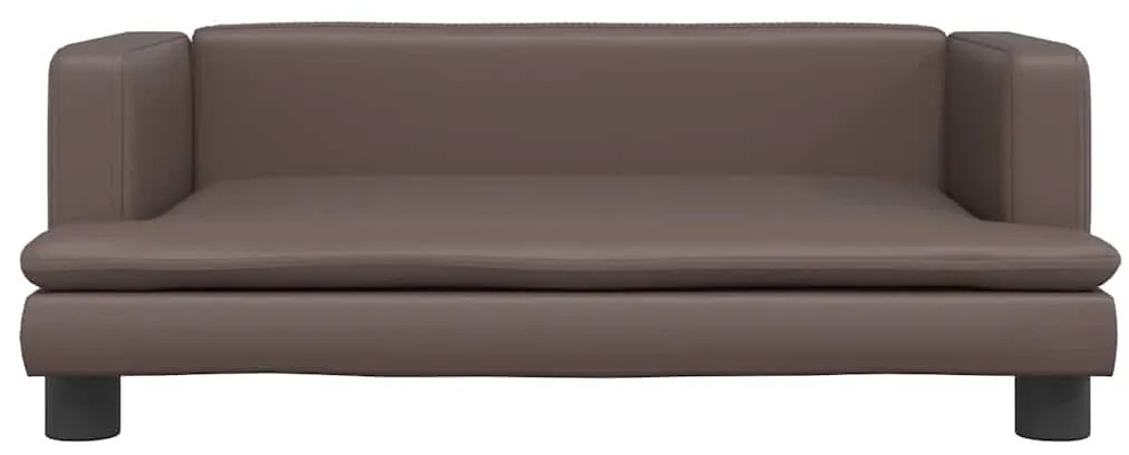 Cama para cães 80x45x30 cm couro artificial castanho