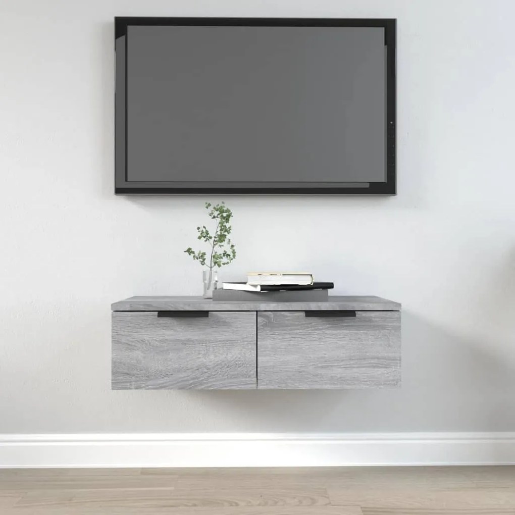 vidaXL Armário parede 68x30x20cm derivados madeira cinzento sonoma